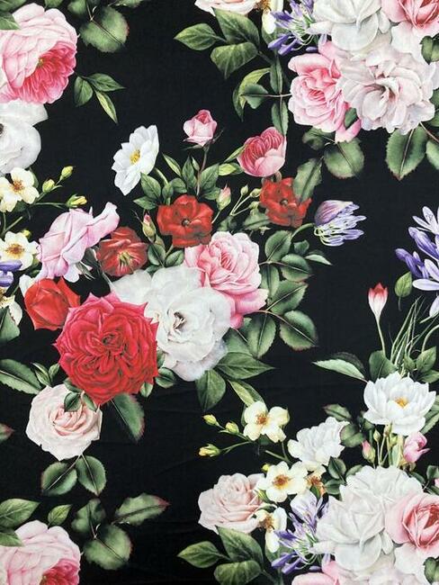 Róże, D-153, tkanina dekoracyjna, obiciowa