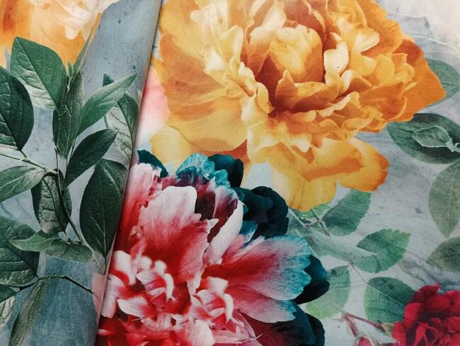 Róże, D-141, tkanina dekoracyjna, tapicerska