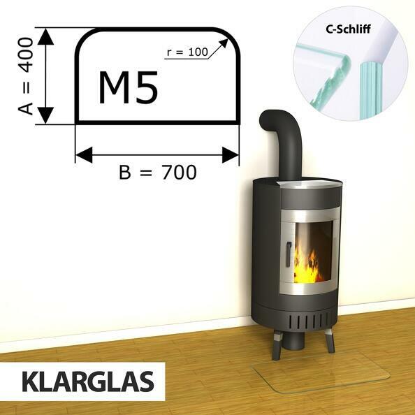 Szyba pod kominek ze szkła hartowanego M5 - 700x400