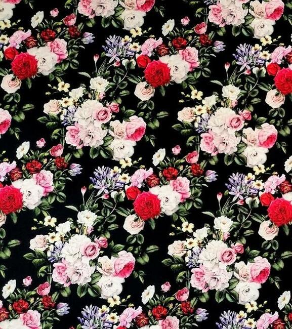 Róże, D-153, tkanina dekoracyjna, obiciowa