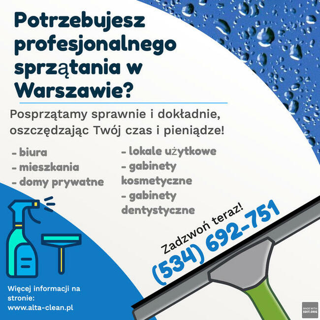 Alta-Clean. Firma sprzątająca Warszawa