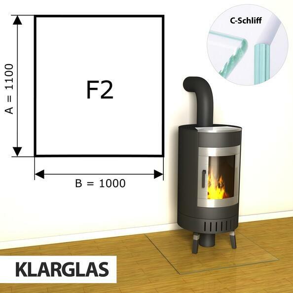 Szyba pod kominek ze szkła hartowanego F2 - 1100x1000
