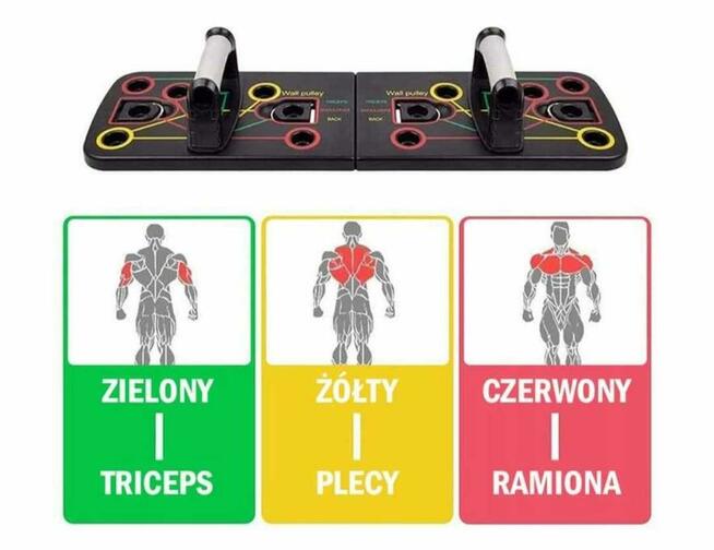 Zestaw do treningu w domu, drążek + plansza do pompek