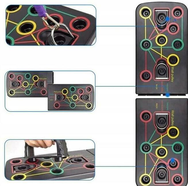 Zestaw do treningu w domu, drążek + plansza do pompek