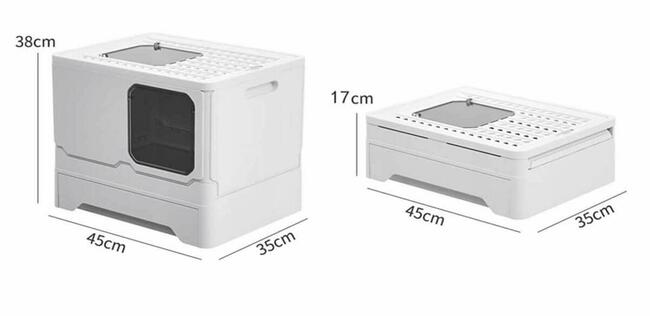 DUŻA Kuweta Składana z Szufladą + Łopatka