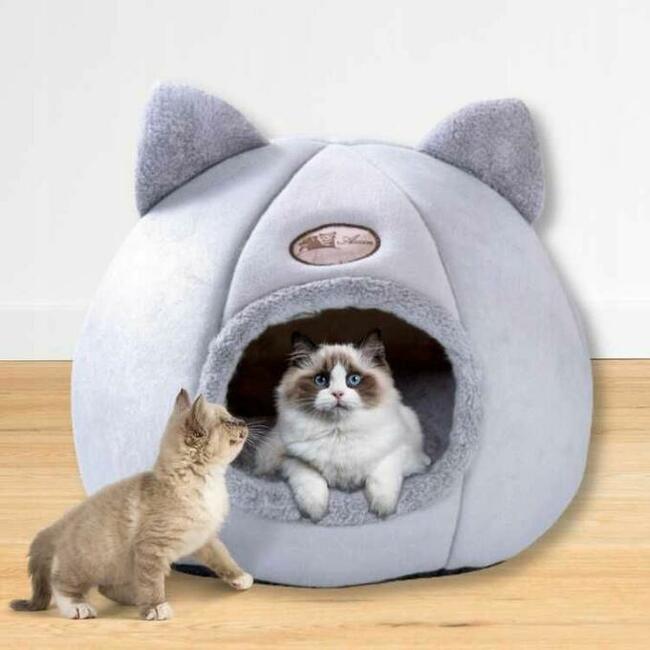 DOMEK DLA KOTA Budka Legowisko Pluszowe Na Zimę