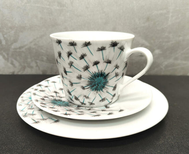 Zestaw śniadaniowy filiżanka / spodek Dmuchawce