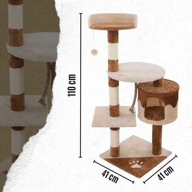 DRAPAK Domek Dla Kota Kotów Drzewo Myszki Zabawa XL