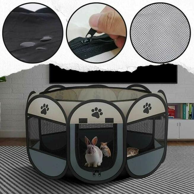 SKŁADANY Kojec Dla Psa Kota Legowisko Klatka