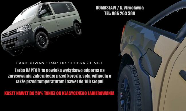 Malowanie Lakierowanie powłokami poliuretanowymi Raptor