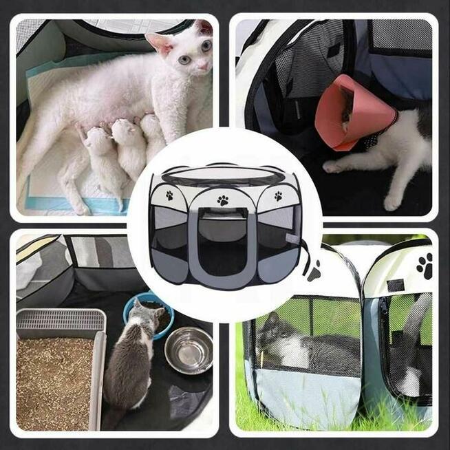 SKŁADANY Kojec Dla Psa Kota Legowisko Klatka