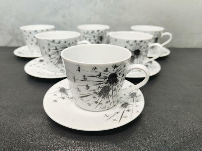 Zestaw śniadaniowy filiżanka / spodek Dmuchawce