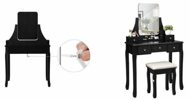 Toaletka biurko z Hookerem stylowa Glamour z lustrem .