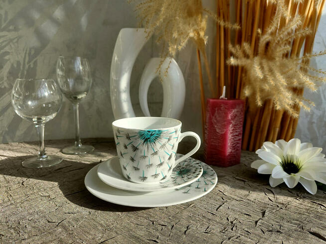 Zestaw śniadaniowy filiżanka / spodek Dmuchawce