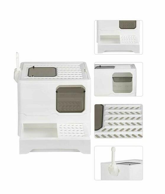 DUŻA Kuweta Składana z Szufladą + Łopatka