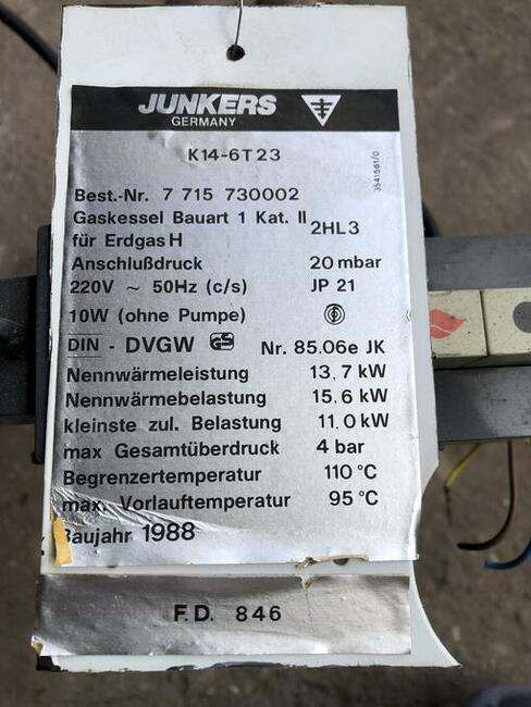 Palnik gazowy Junkers 15,6 kW