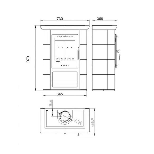 Piecyk kaflowy kość słoniowa koza kaflowa Borgholm – kafel k