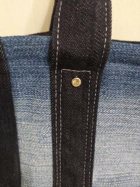 Torebka jeansowa-lniana shopper 627