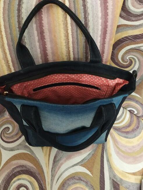 Torebka jeansowa-lniana shopper 627