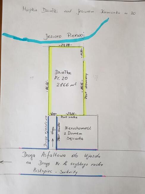 Dzialka nad jeziorem Pierwoj