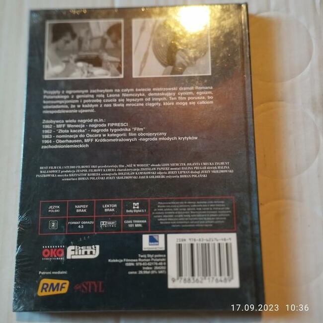 Film - Nóż w wodzie.PŁyta DVD.Nowy .W folli.