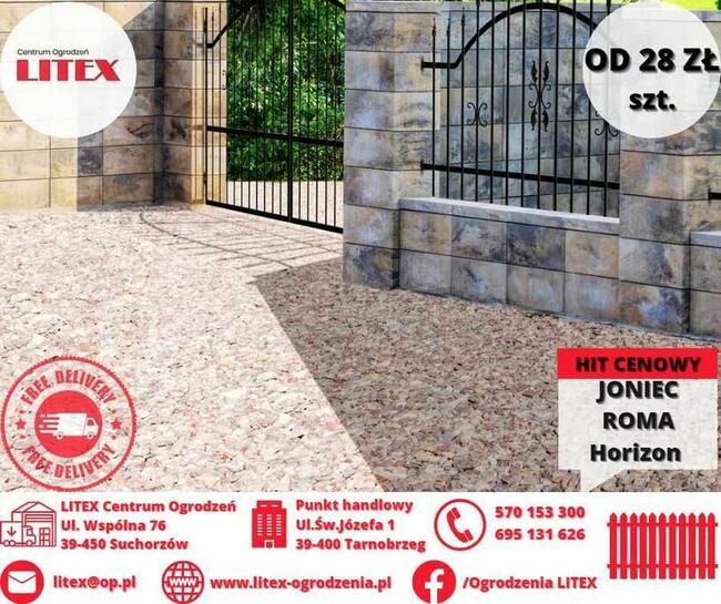 ogrodzenie modułowe, bloczek Joniec Roma Horizon