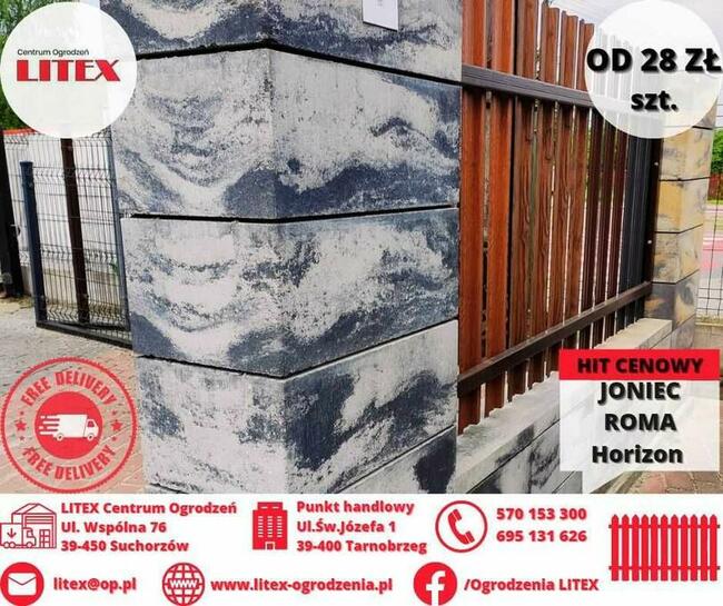 ogrodzenie modułowe, bloczek Joniec Roma Horizon