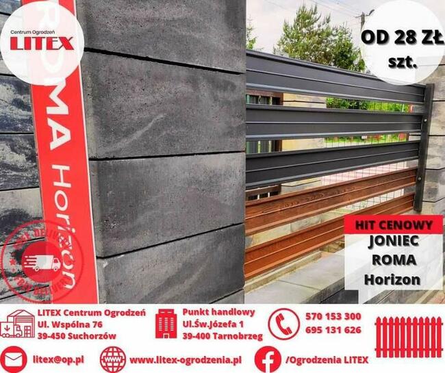 ogrodzenie modułowe, bloczek Joniec Roma Horizon