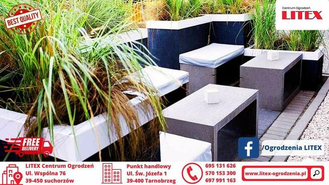 nowoczesna betonowa donica ogrodowa JADAR