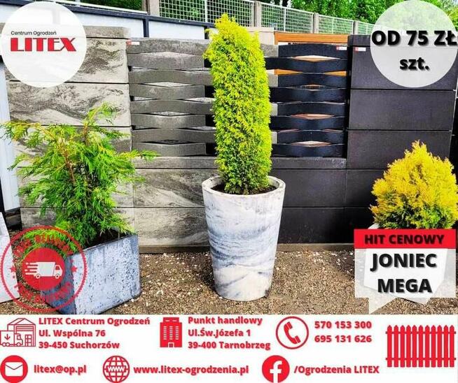 bloczek, pustak gładki na ogrodzenie JONIEC ROMA MEGA