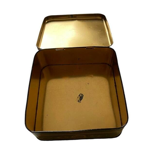 Ozdobna stalowa puszka po kawie Kärnkaffe