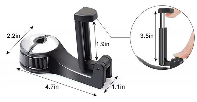 Hak montowany za zagłówkiem samochodowym wysyłka gratis !!!