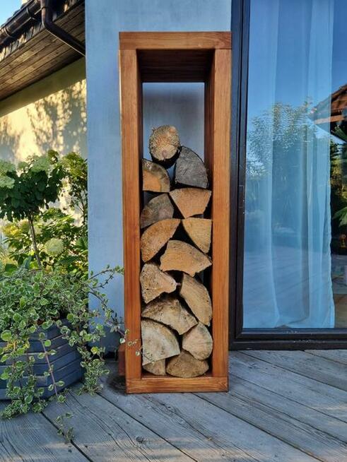 Stojak na drewno kominkowe 3D pionowy, 45 x 40 x 140cm