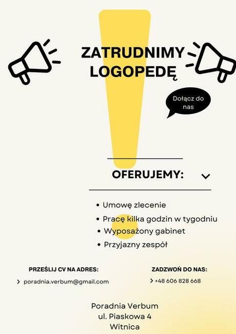 Zatrudnię logopedę