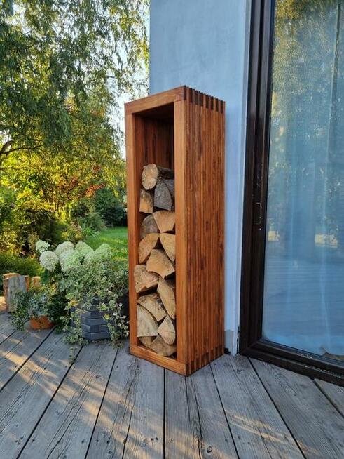 Stojak na drewno kominkowe 3D pionowy, 45 x 40 x 140cm