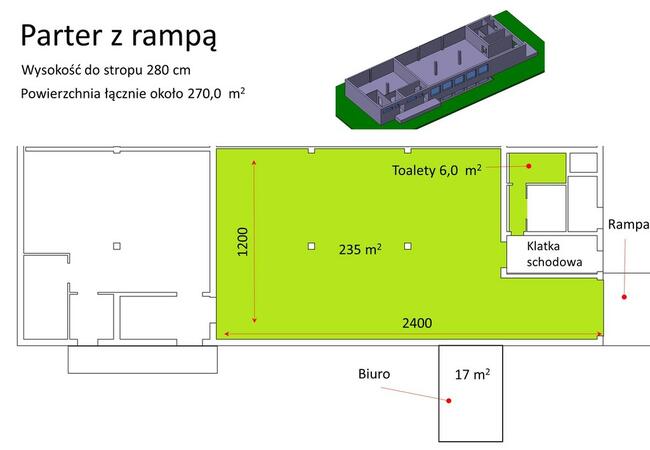 Do wynajęcia hala/magazyn z rampą, 267mkw, Gorzów