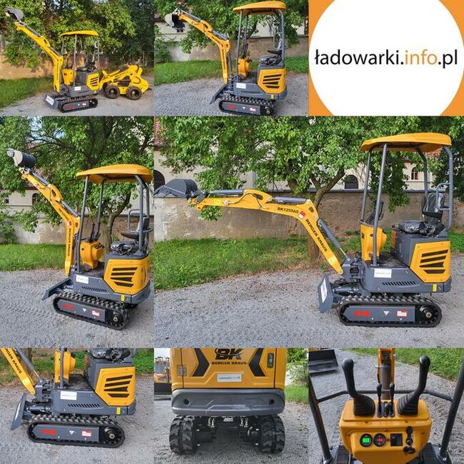 Mini Koparka Berger Kraus BK1250AS skrętne ramie z łyżką