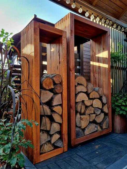 Stojak na drewno kominkowe opałowe 3D, 80 x 40 x 160cm