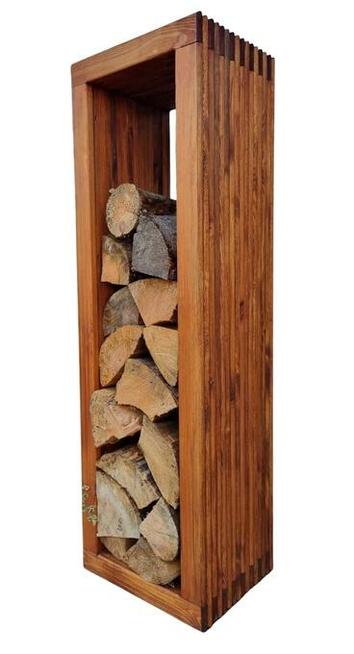 Stojak na drewno kominkowe 3D pionowy, 45 x 40 x 140cm