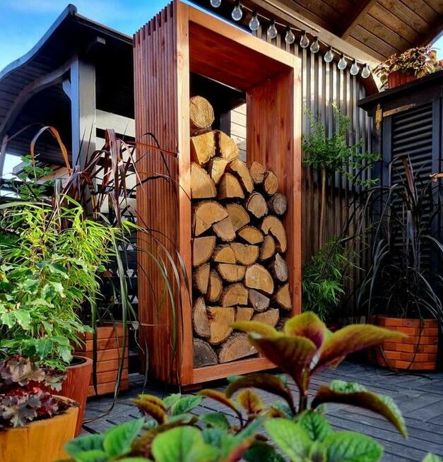 Stojak na drewno kominkowe opałowe 3D, 80 x 40 x 160cm