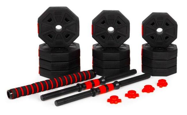 ZESTAW HANTLE HANTELKI CIĘŻARKI REGULOWANE 2x10kg FITNESS