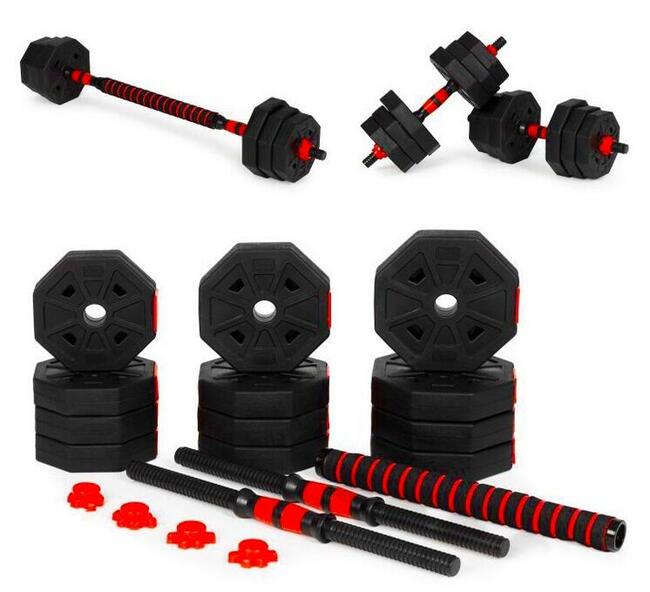 ZESTAW HANTLE HANTELKI CIĘŻARKI REGULOWANE 2x10kg FITNESS