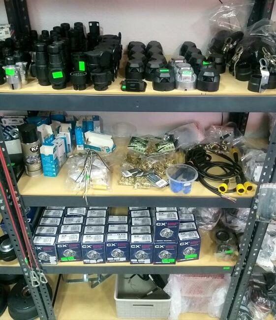 Części do przyczep, lawet, Lampy, Zaczepy, Koła, Pasy