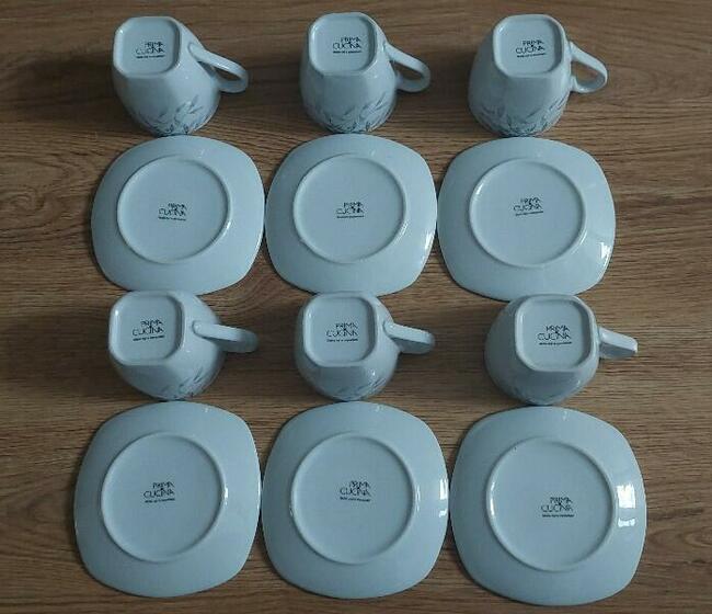 NOWY Zestaw filiżanek porcelanowych ze spodkami firmy Prima