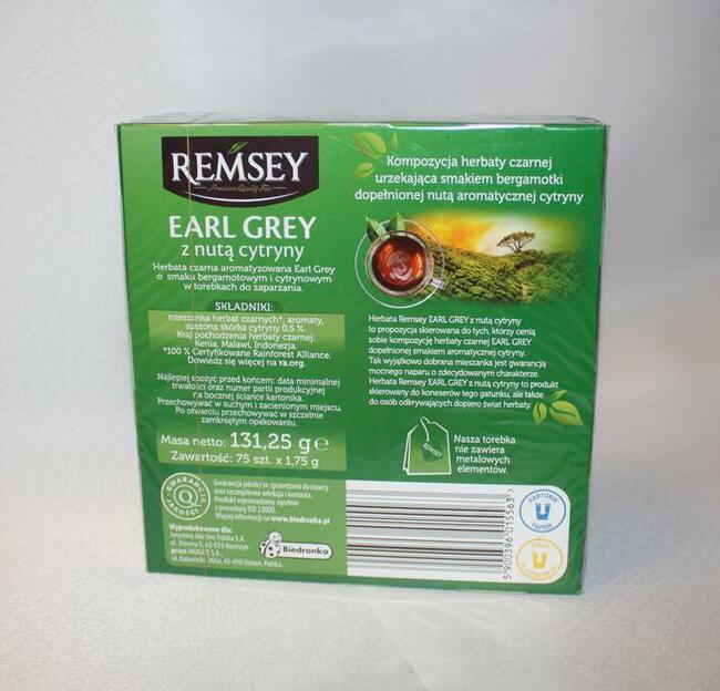 Herbata Remsey 75 t. z nutą cytryny earl grey strong english