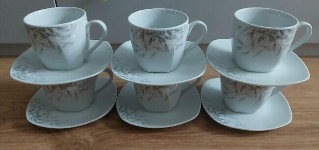 NOWY Zestaw filiżanek porcelanowych ze spodkami firmy Prima