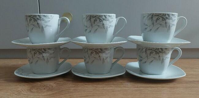 NOWY Zestaw filiżanek porcelanowych ze spodkami firmy Prima
