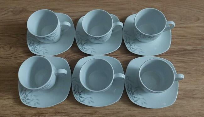 NOWY Zestaw filiżanek porcelanowych ze spodkami firmy Prima