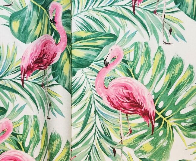 Flamingi D-57, tkanina tapicerska, dekoracyjna
