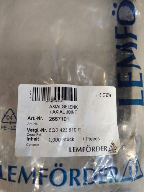 DRĄŻEK KIEROWNICZY 2667101 LEMFORDER SKODA VW SEAT